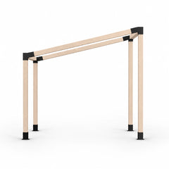Sloped Roof Pergola Kit for 4x4 Wood Posts – assembled frame view