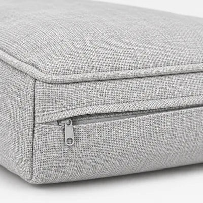 Hidden zipper on outdoor sofa cushion for easy removal and washing of the cover