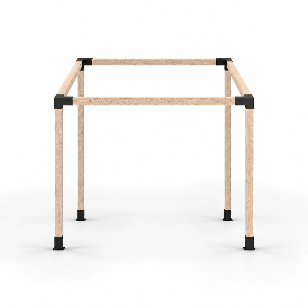 Sloped Roof Pergola Kit for 4x4 Wood Posts – front frame view