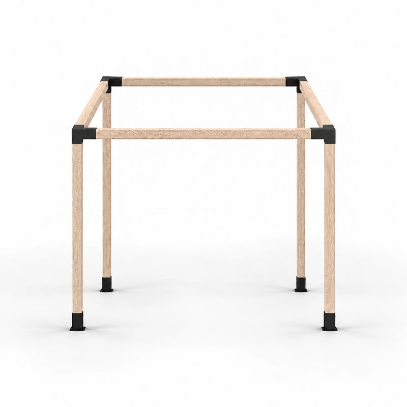 Sloped Roof Pergola Kit for 4x4 Wood Posts – front frame view