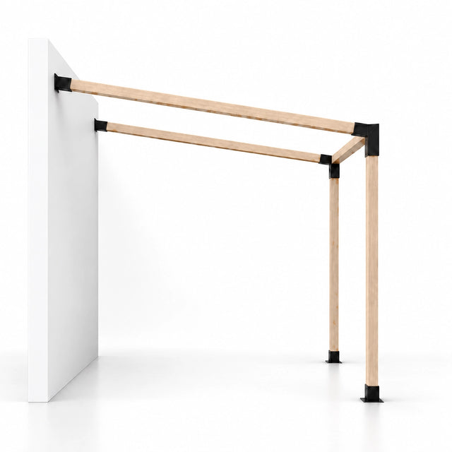 Wall Mount Pergola Kit for 4x4 Wood Posts – wall-mounted frame view