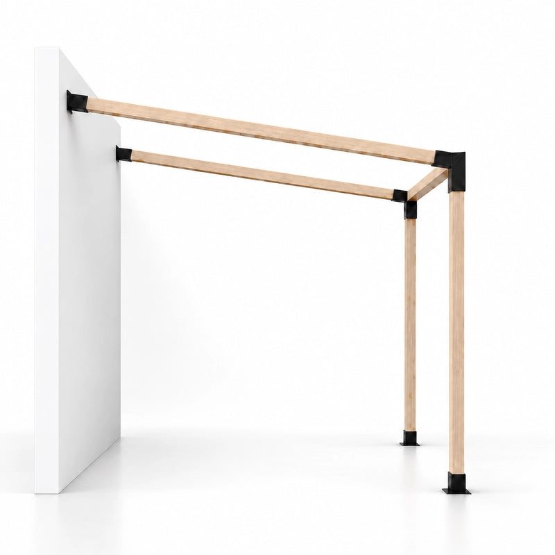 Wall Mount Pergola Kit for 4x4 Wood Posts – wall-mounted frame view
