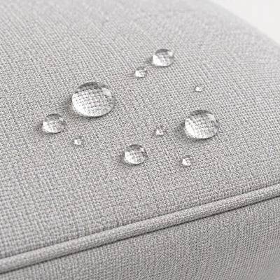 Water droplets on 200g solution-dyed Olefin outdoor cushion fabric with water and UV resistance